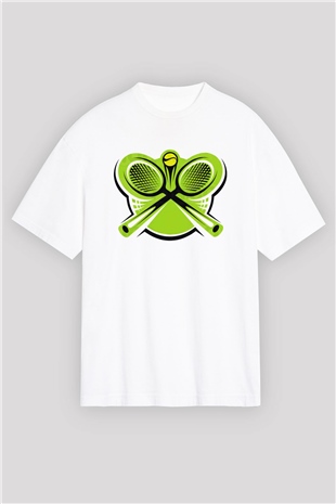 Tenis Beyaz Unisex Oversize Tişört T-Shirt