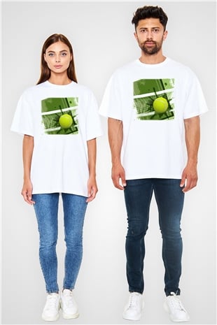 Tenis Beyaz Unisex Oversize Tişört T-Shirt