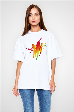 Tenis Beyaz Unisex Oversize Tişört T-Shirt