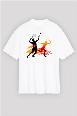 Tenis Beyaz Unisex Oversize Tişört T-Shirt
