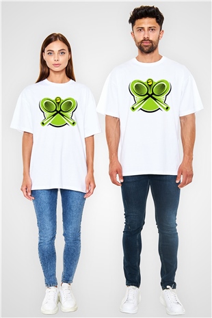 Tenis Beyaz Unisex Oversize Tişört T-Shirt