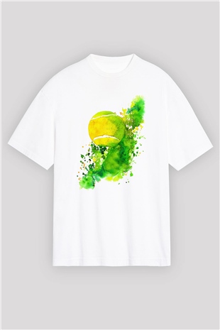 Tenis Beyaz Unisex Oversize Tişört T-Shirt