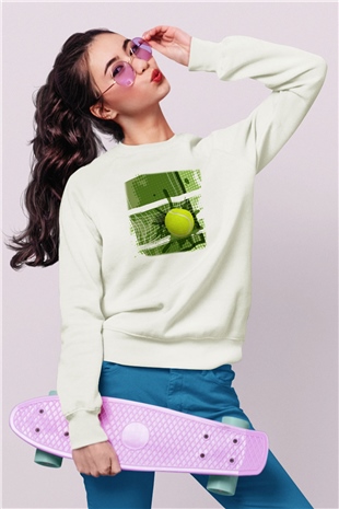 Tenis Beyaz Unisex Sweatshirt