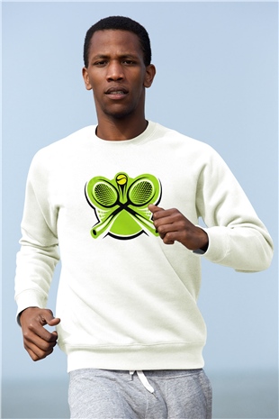 Tenis Beyaz Unisex Sweatshirt