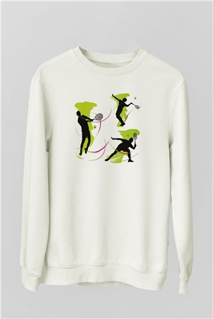 Tenis Beyaz Unisex Sweatshirt
