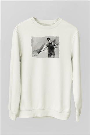 Tenis Beyaz Unisex Sweatshirt