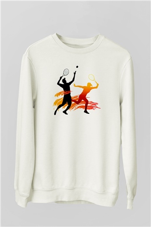 Tenis Beyaz Unisex Sweatshirt