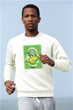 Tenis Beyaz Unisex Sweatshirt