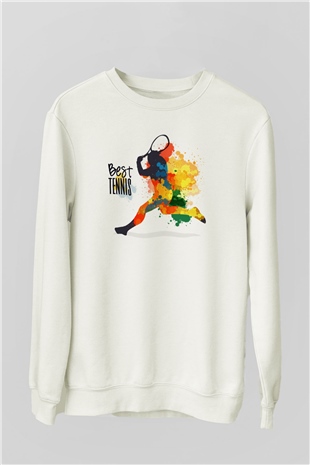 Tenis Beyaz Unisex Sweatshirt