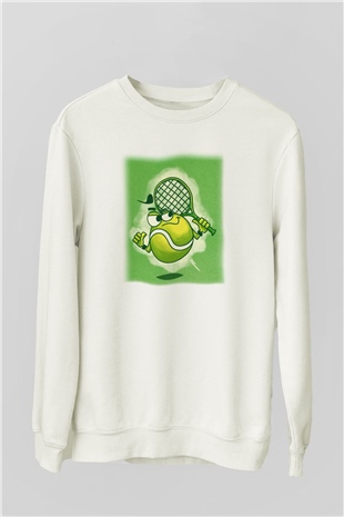 Tenis Beyaz Unisex Sweatshirt