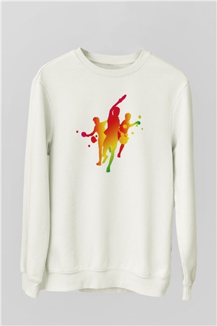Tenis Beyaz Unisex Sweatshirt