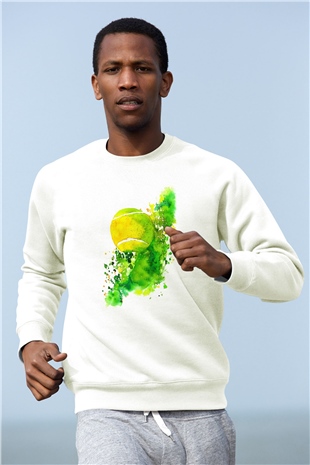 Tenis Beyaz Unisex Sweatshirt