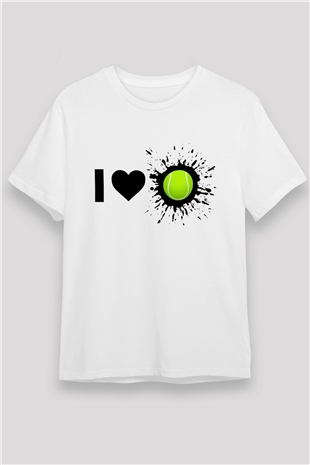 Tenis Beyaz Unisex Tişört T-Shirt - TişörtFabrikası