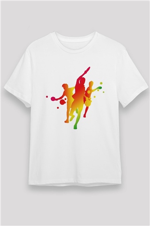 Tenis Beyaz Unisex Tişört T-Shirt - TişörtFabrikası