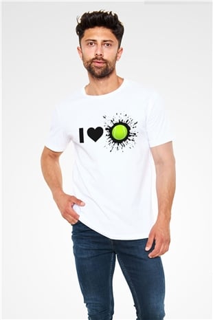 Tenis Beyaz Unisex Tişört T-Shirt - TişörtFabrikası