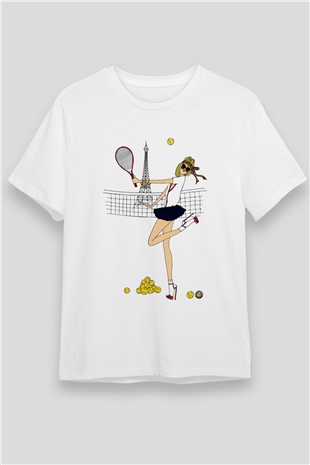 Tenis Beyaz Unisex Tişört T-Shirt - TişörtFabrikası