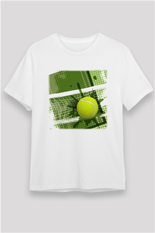 Tenis Beyaz Unisex Tişört T-Shirt - TişörtFabrikası