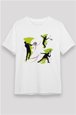 Tenis Beyaz Unisex Tişört T-Shirt - TişörtFabrikası