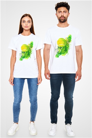 Tenis Beyaz Unisex Tişört T-Shirt - TişörtFabrikası