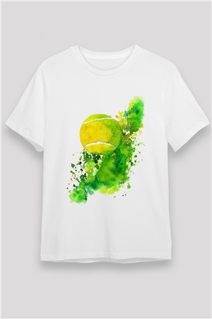 Tenis Beyaz Unisex Tişört T-Shirt - TişörtFabrikası
