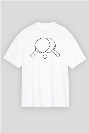 Tenis Beyaz Oversize Tişört Oversize T-shirt - TişörtFabrikası