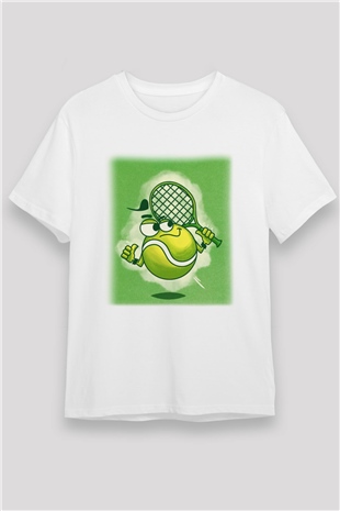 Tenis Beyaz Unisex Tişört T-Shirt - TişörtFabrikası