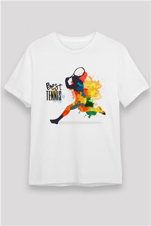 Tenis Beyaz Unisex Tişört T-Shirt - TişörtFabrikası