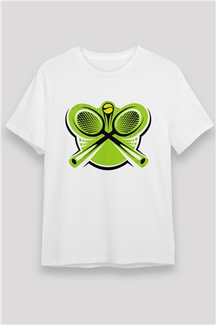 Tenis Beyaz Unisex Tişört T-Shirt - TişörtFabrikası