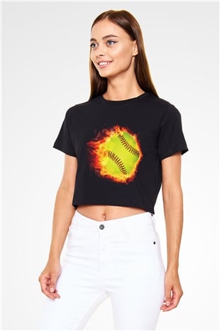 Tenis Siyah Crop Top Tişört