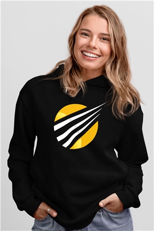 Tenis Siyah Unisex Kapüşonlu Sweatshirt