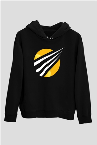 Tenis Siyah Unisex Kapüşonlu Sweatshirt