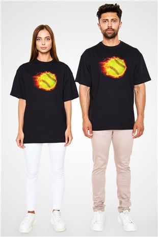 Tenis Siyah Unisex Oversize Tişört T-Shirt
