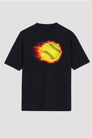 Tenis Siyah Unisex Oversize Tişört T-Shirt