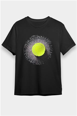 Tenis Siyah Unisex Tişört T-Shirt - TişörtFabrikası