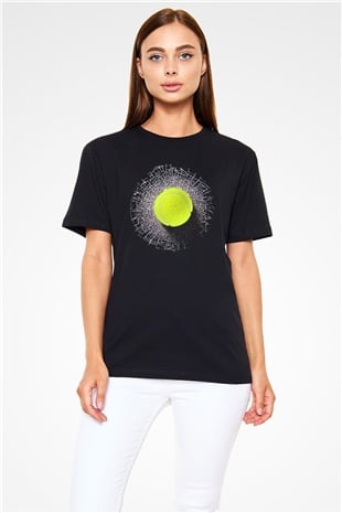 Tenis Siyah Unisex Tişört T-Shirt - TişörtFabrikası