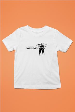 Teracious D Baskılı Beyaz Unisex Beyaz Çocuk Tişört - Tshirt