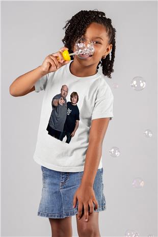 Teracious D Baskılı Beyaz Unisex Beyaz Çocuk Tişört - Tshirt