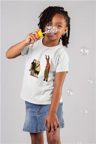 Teracious D Baskılı Beyaz Unisex Beyaz Çocuk Tişört - Tshirt