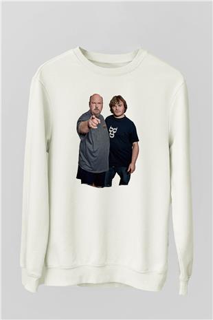 Teracious D Baskılı Beyaz Unisex Sweatshirt