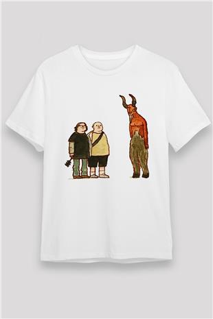 Teracious D Baskılı Unisex Beyaz Tişört - Tshirt