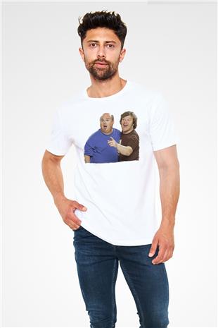 Teracious D Baskılı Unisex Beyaz Tişört - Tshirt