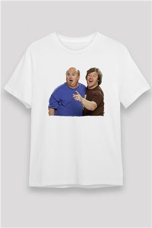 Teracious D Baskılı Unisex Beyaz Tişört - Tshirt