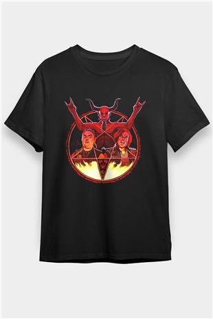 Teracious D Baskılı Unisex Siyah Tişört - Tshirt