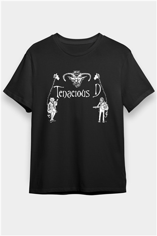 Teracious D Baskılı Unisex Siyah Tişört - Tshirt