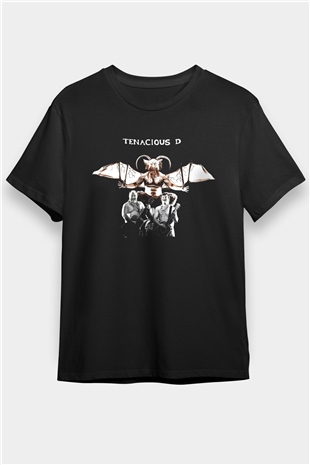Teracious D Baskılı Unisex Siyah Tişört - Tshirt