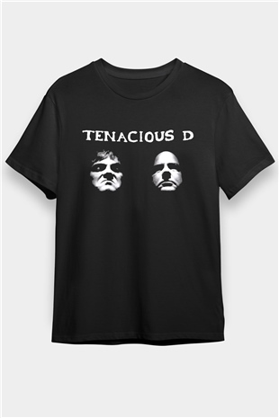 Teracious D Baskılı Unisex Siyah Tişört - Tshirt