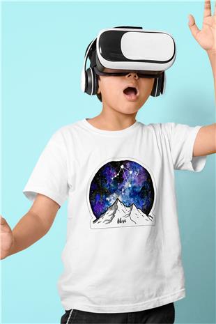 Terazi Burcu Baskılı Beyaz Unisex Beyaz Çocuk Tişört - Tshirt