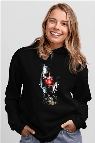 Terminatör Siyah Unisex Hoodie