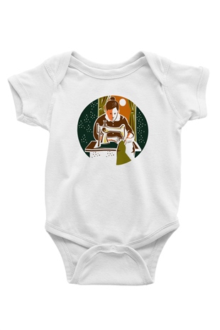 Terzi Baskılı Beyaz Unisex Bebek Body - Zıbın