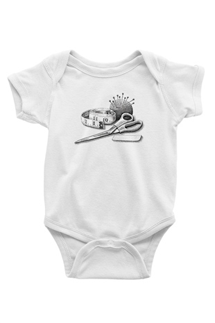 Terzi Baskılı Beyaz Unisex Bebek Body - Zıbın